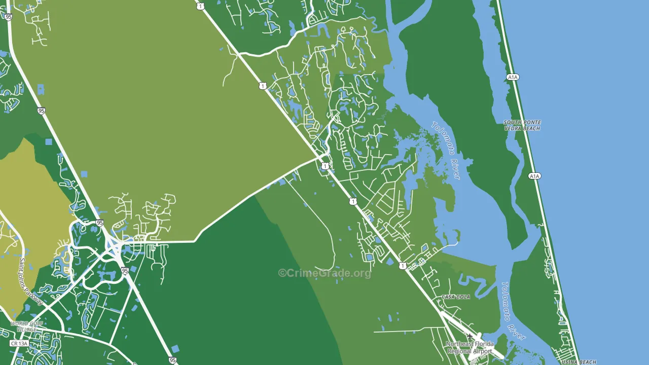 32095, FL Map of Vehicle Theft Rates