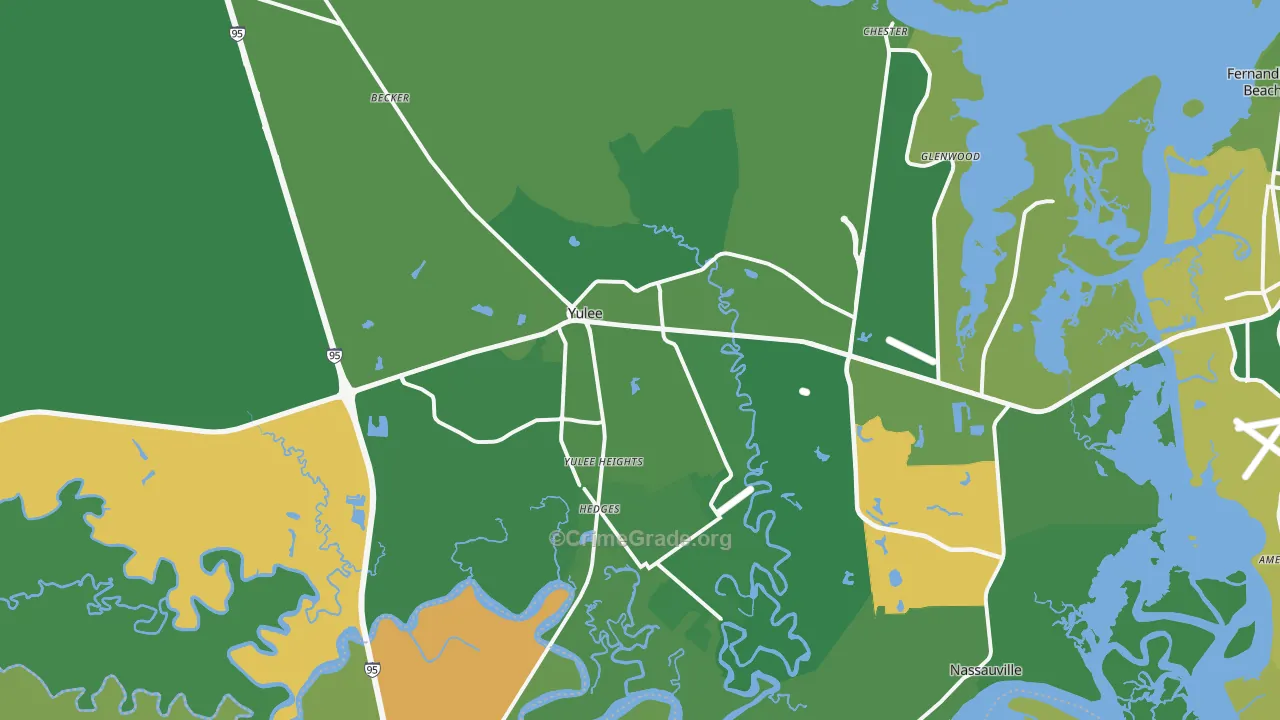 32097, FL Map of Vehicle Theft Rates