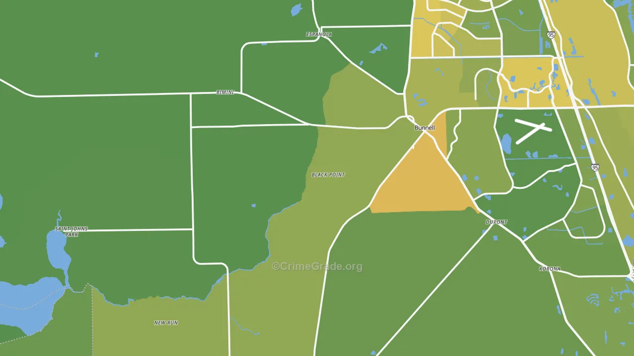 32110, FL Map of Vehicle Theft Rates