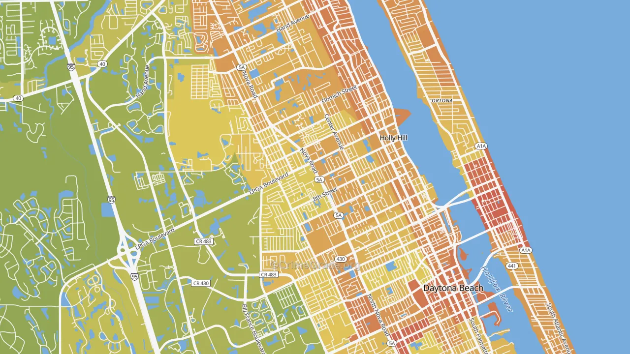 32117, FL Map of Vehicle Theft Rates