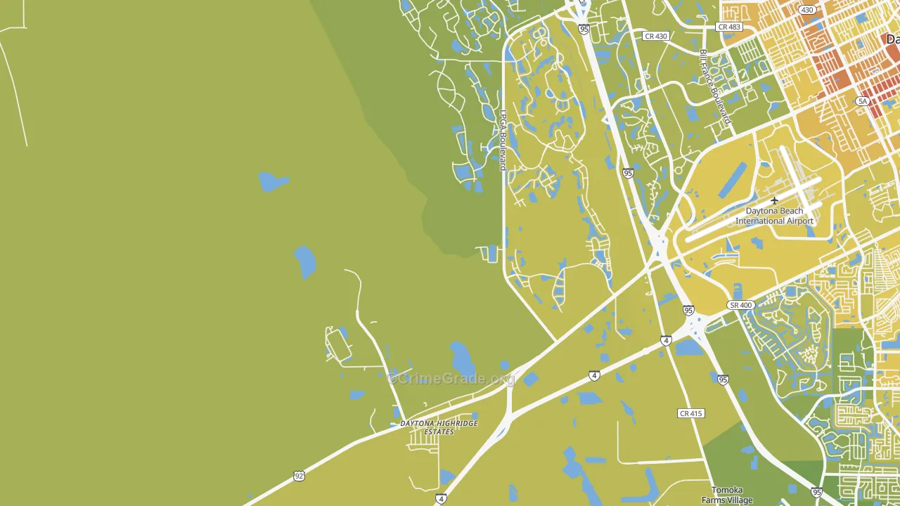 32124, FL Map of Vehicle Theft Rates