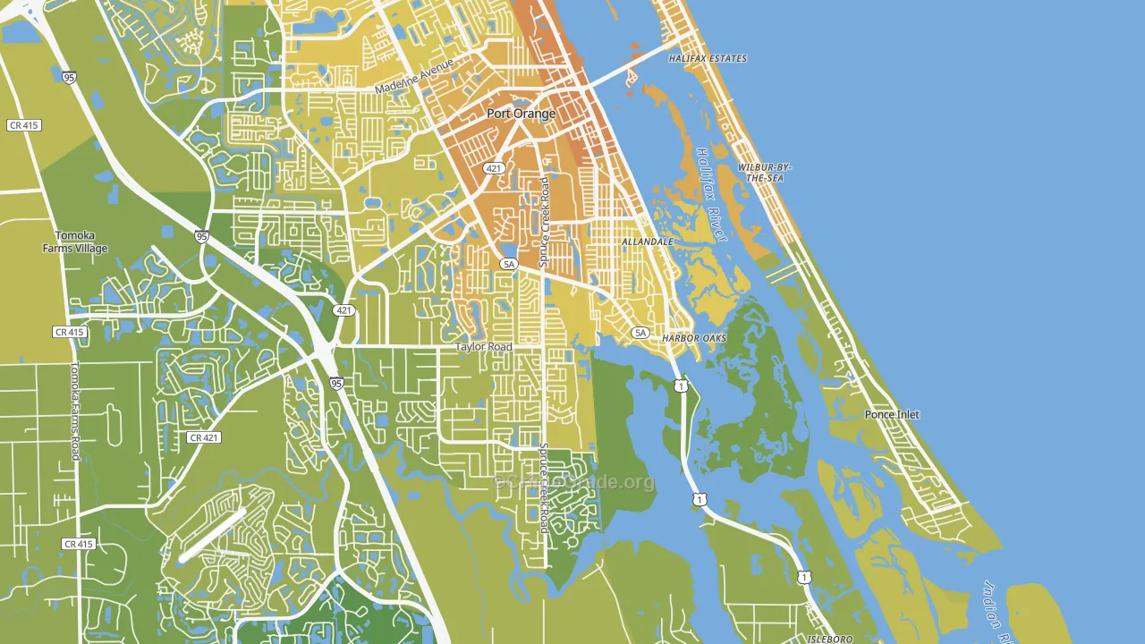 32127, FL Map of Vehicle Theft Rates