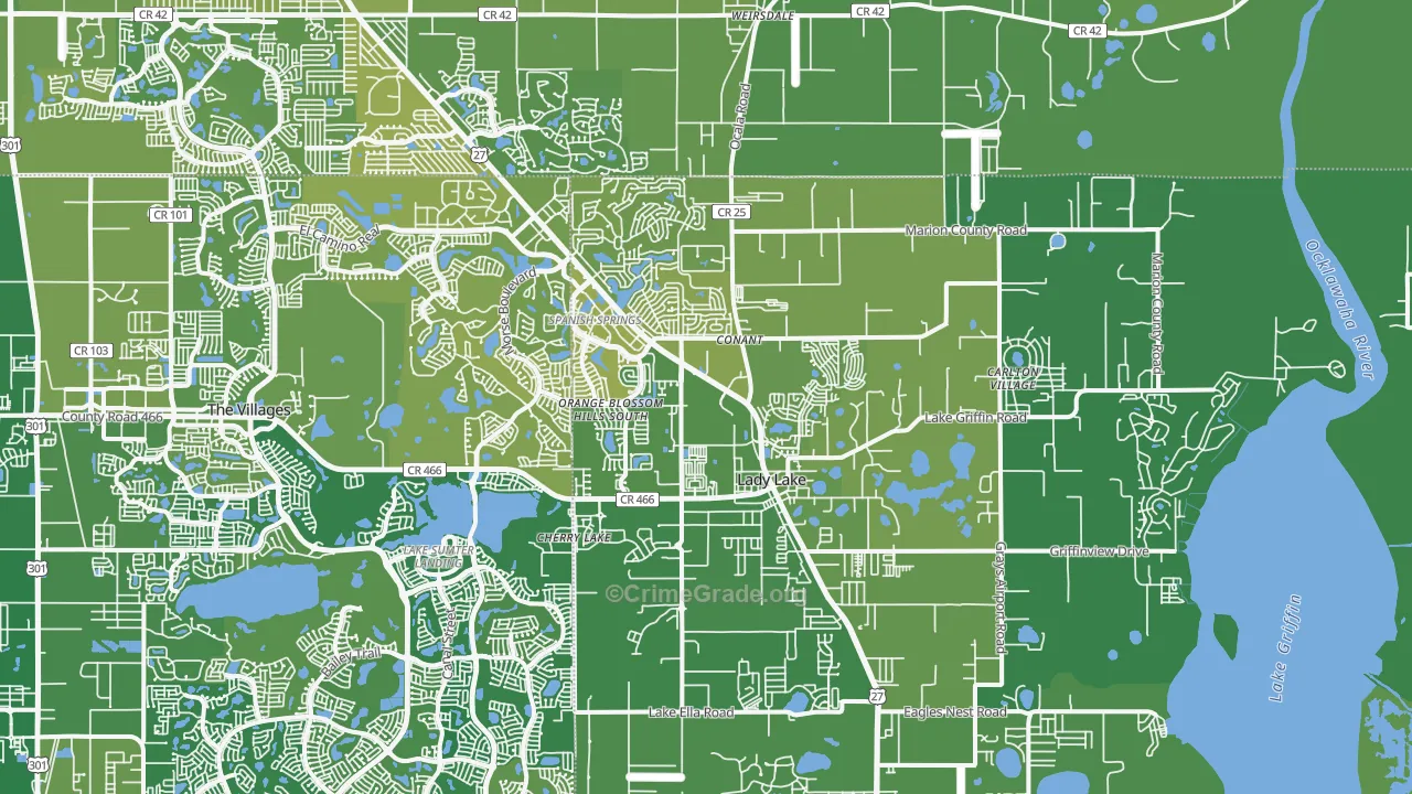 32159, FL Map of Vehicle Theft Rates