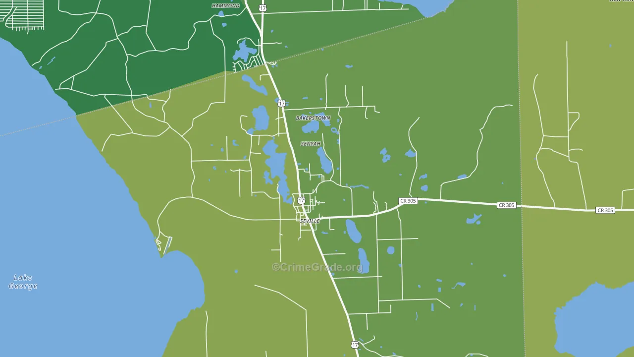 32190, FL Map of Vehicle Theft Rates