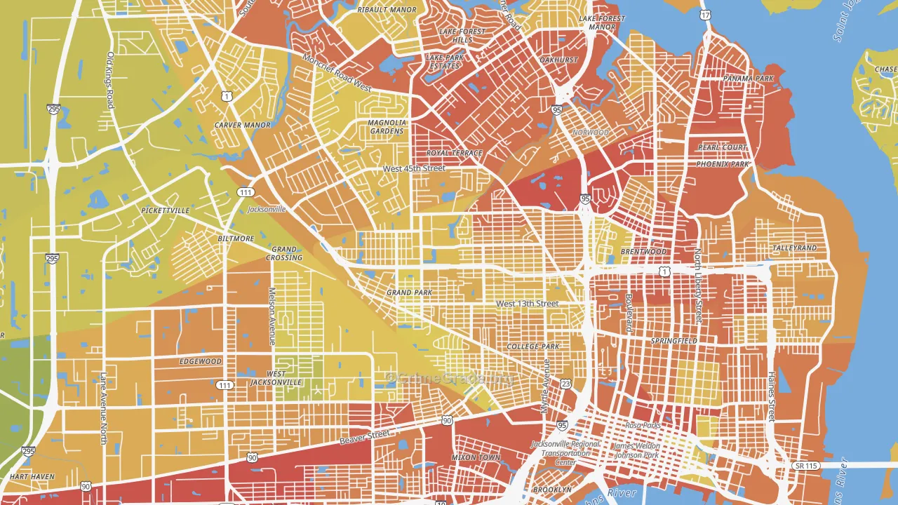 32209, FL Map of Vehicle Theft Rates
