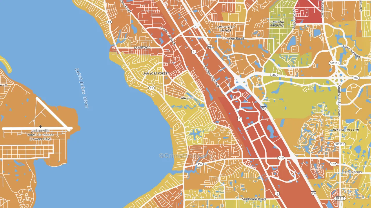 32217, FL Map of Vehicle Theft Rates