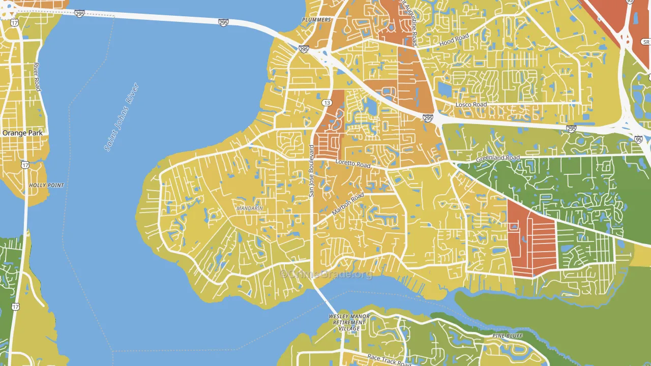 32223, FL Map of Vehicle Theft Rates