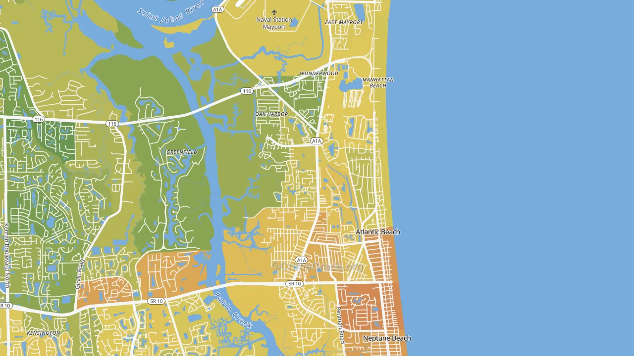 32233, FL Map of Vehicle Theft Rates