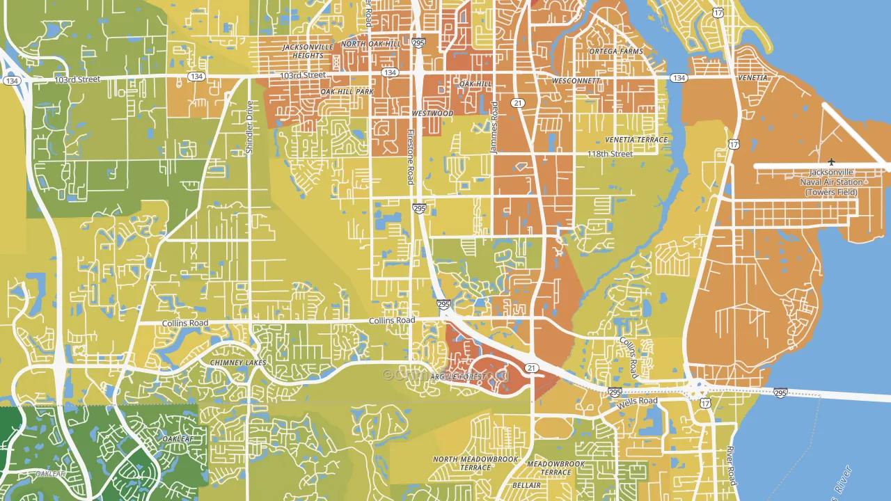 32244, FL Map of Vehicle Theft Rates