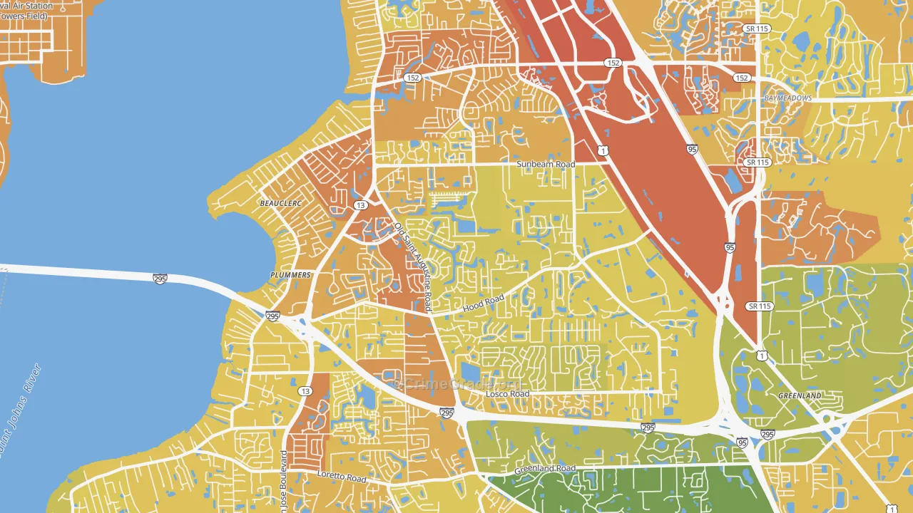 32257, FL Map of Vehicle Theft Rates