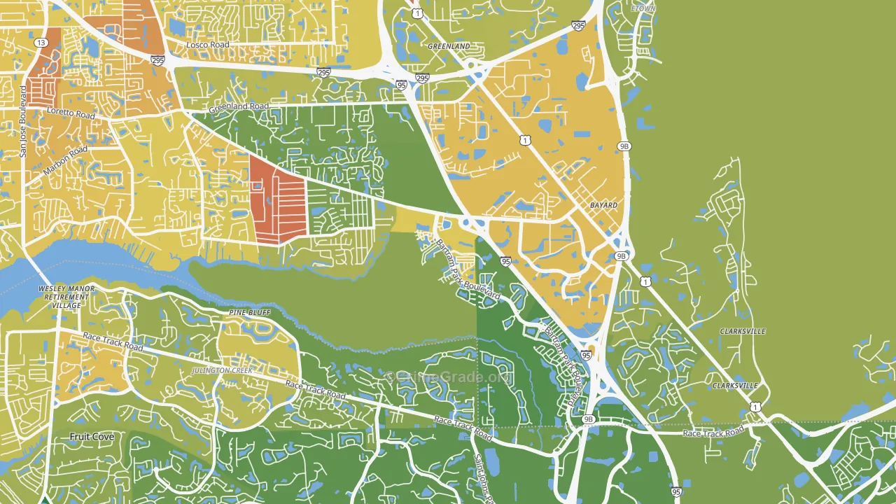 32258, FL Map of Vehicle Theft Rates
