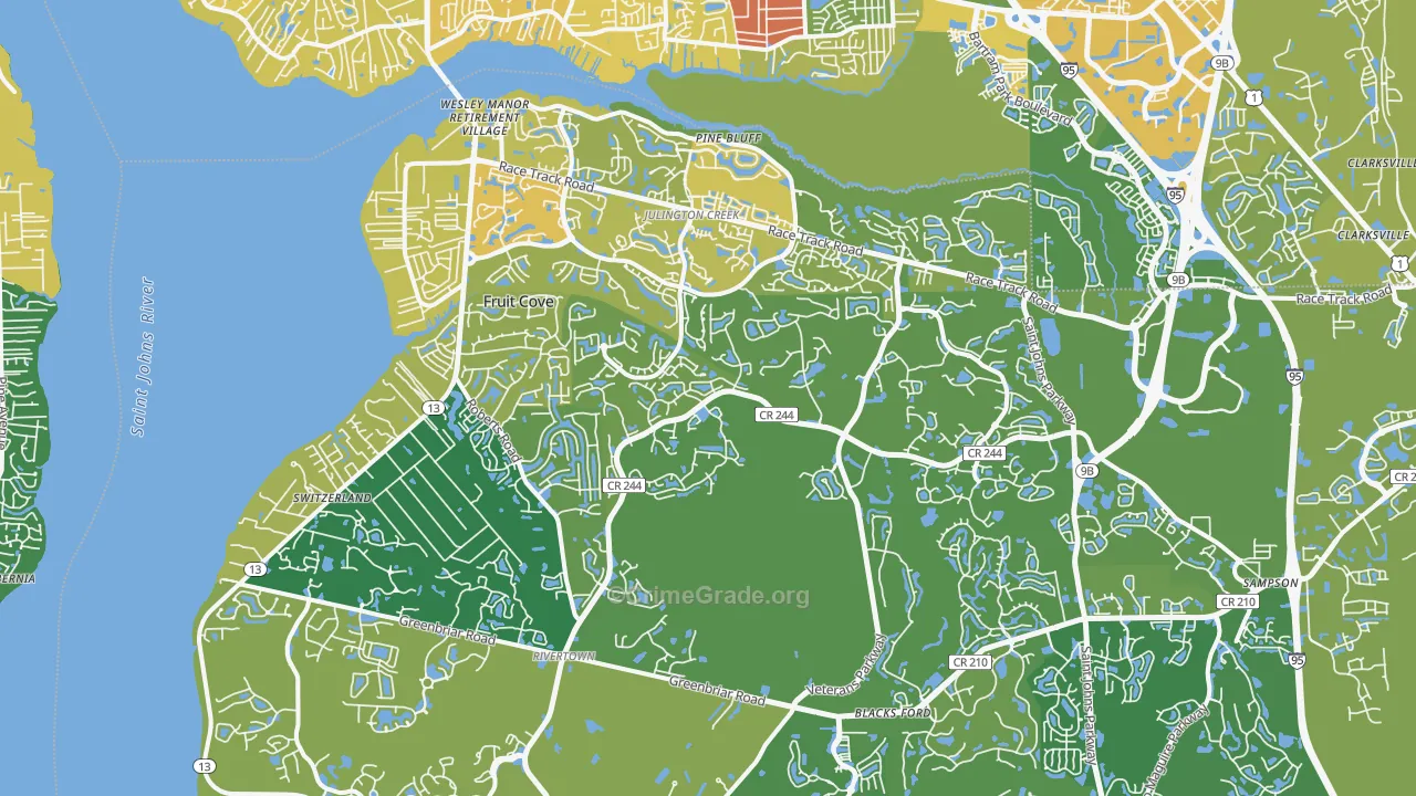 32259, FL Map of Vehicle Theft Rates