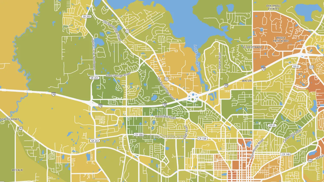 32303, FL Map of Vehicle Theft Rates