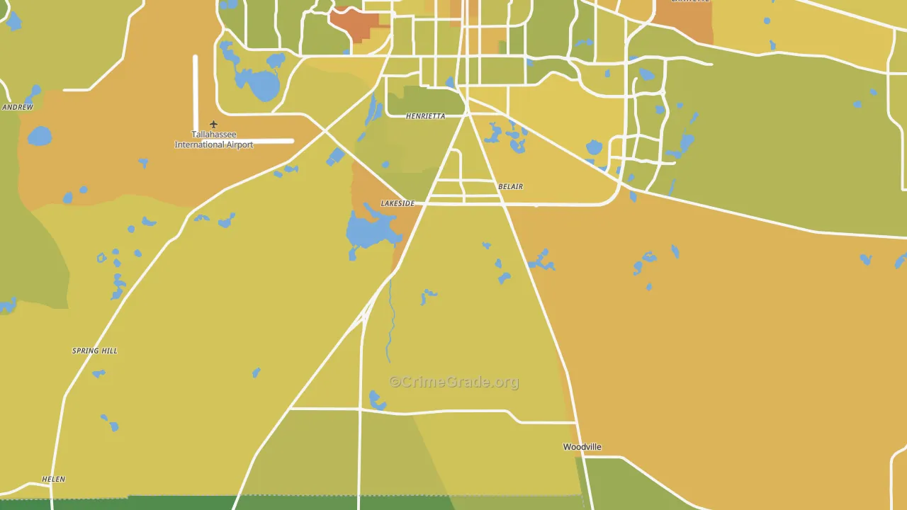 32305, FL Map of Vehicle Theft Rates
