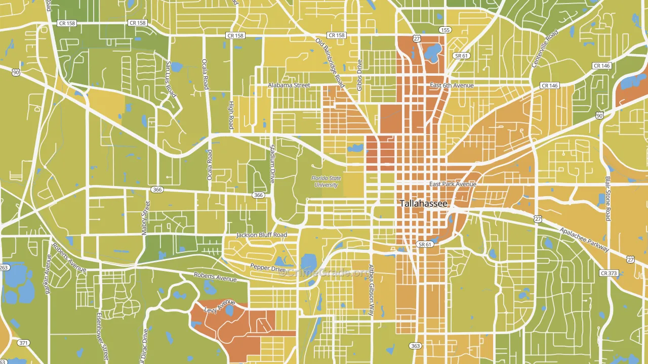 32306, FL Map of Vehicle Theft Rates
