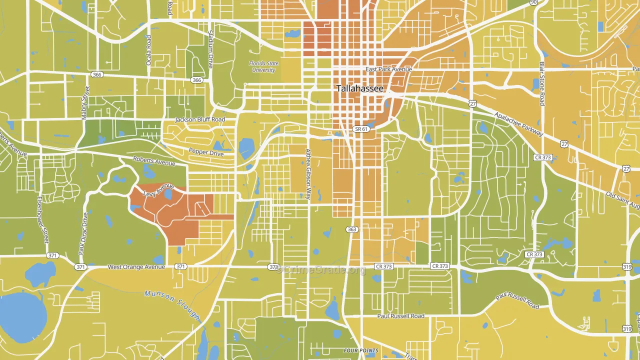 32307, FL Map of Vehicle Theft Rates