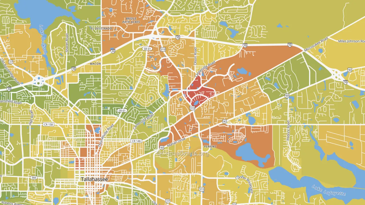 32308, FL Map of Vehicle Theft Rates