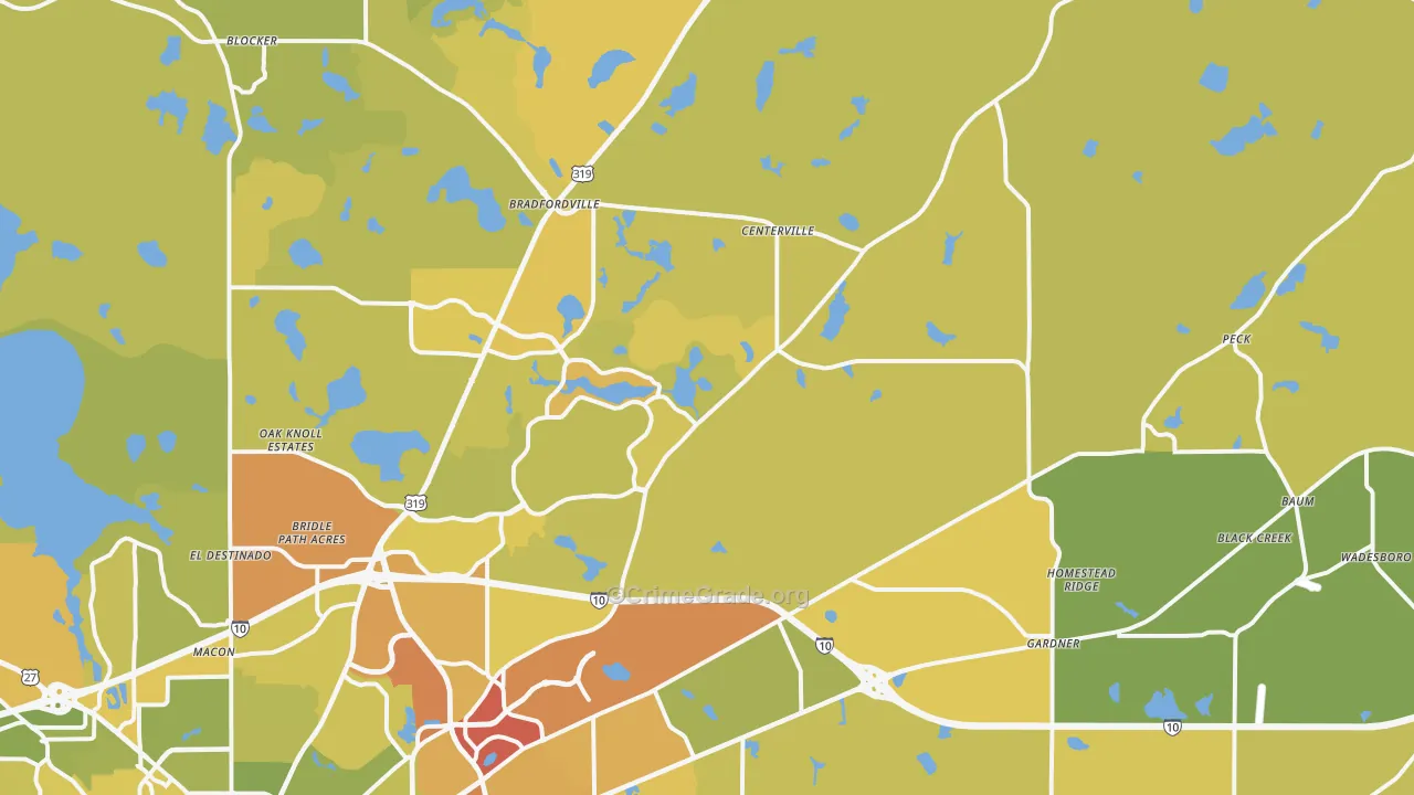 32309, FL Map of Vehicle Theft Rates