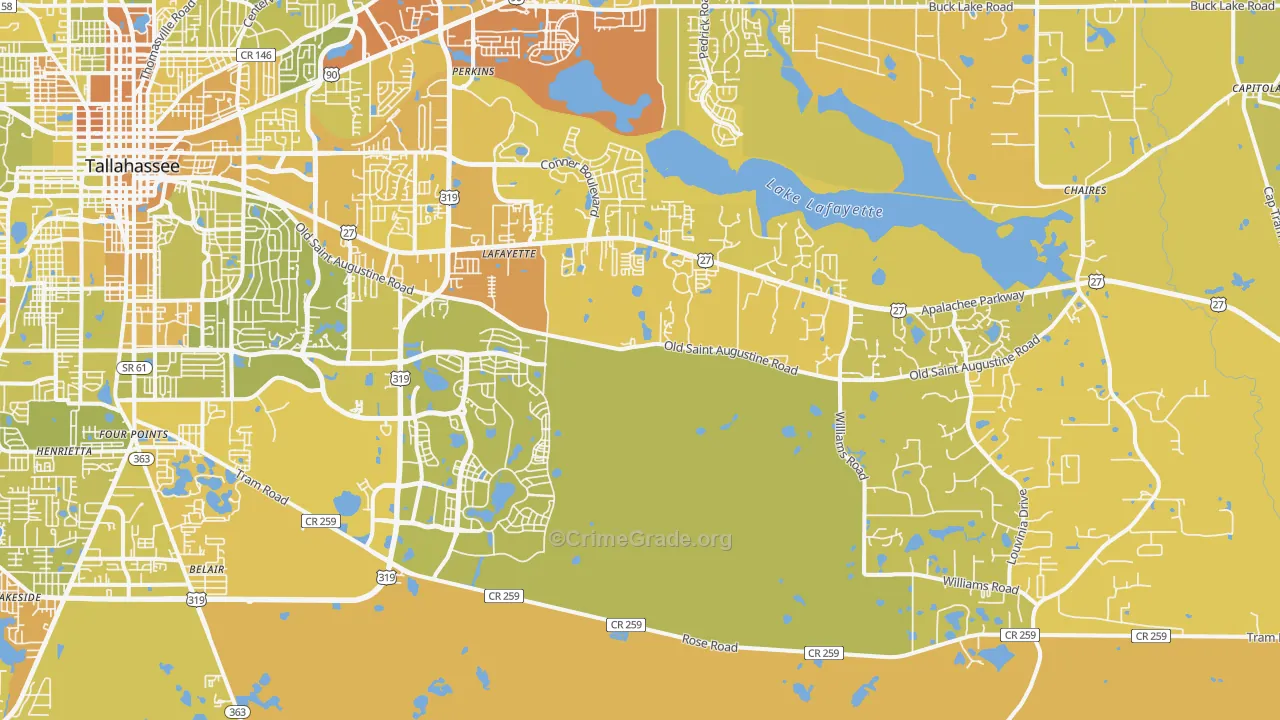 32311, FL Map of Vehicle Theft Rates