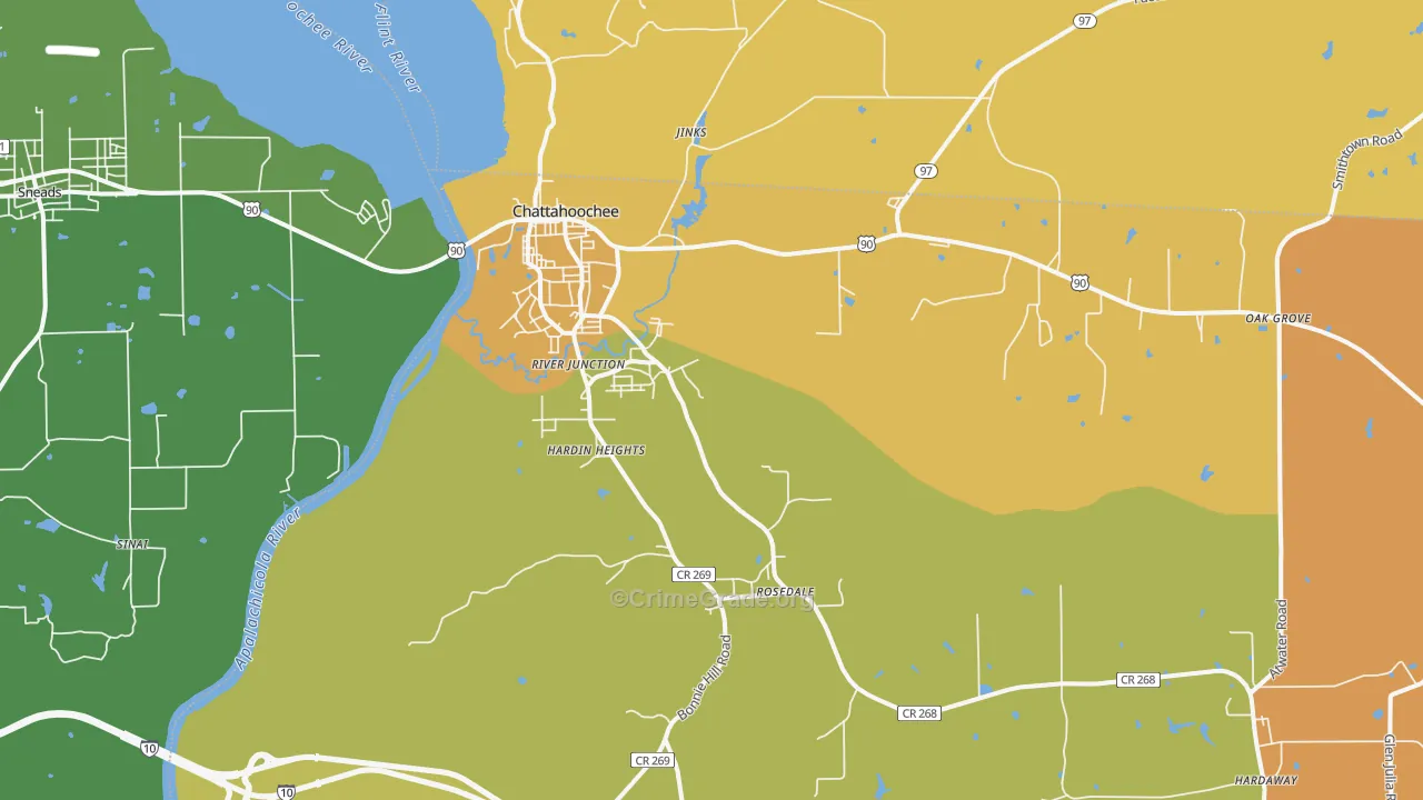 32324, FL Map of Vehicle Theft Rates