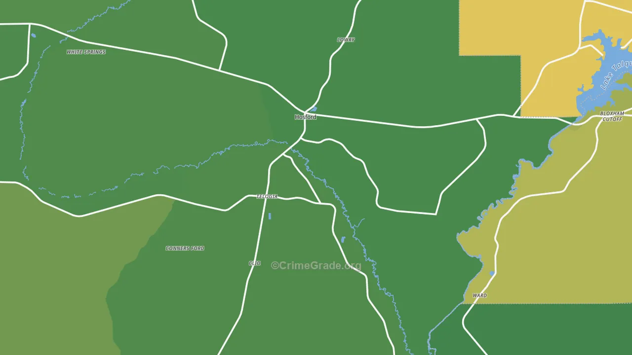 32334, FL Map of Vehicle Theft Rates