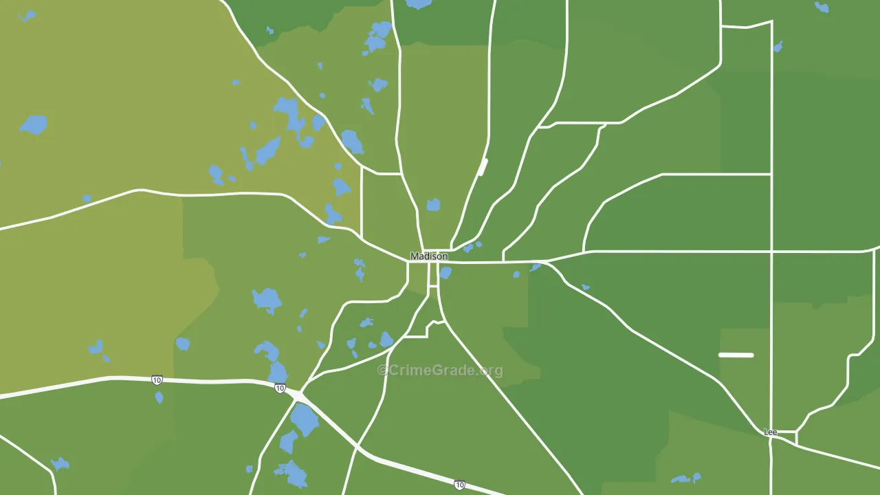 32340, FL Map of Vehicle Theft Rates