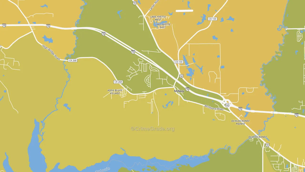 32343, FL Map of Vehicle Theft Rates