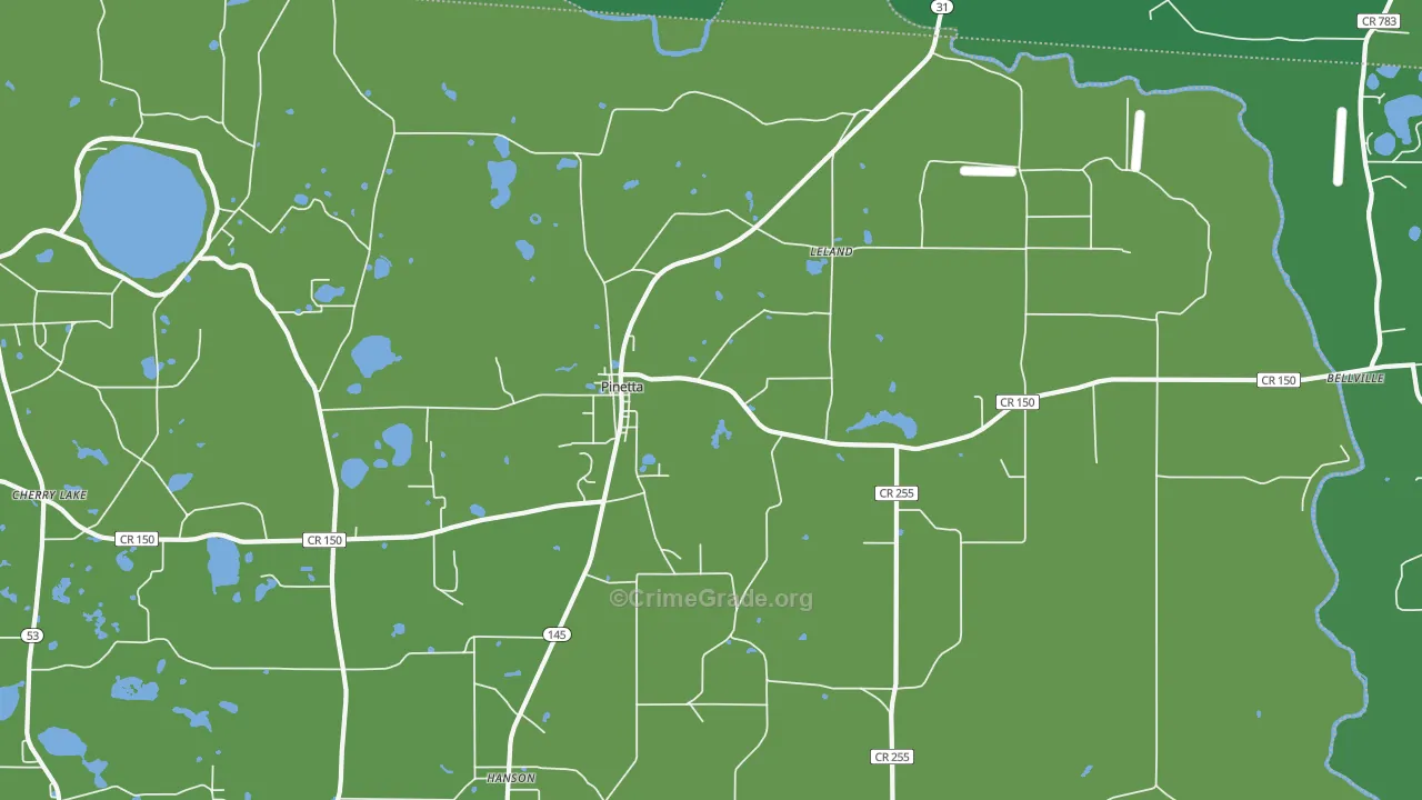 32350, FL Map of Vehicle Theft Rates