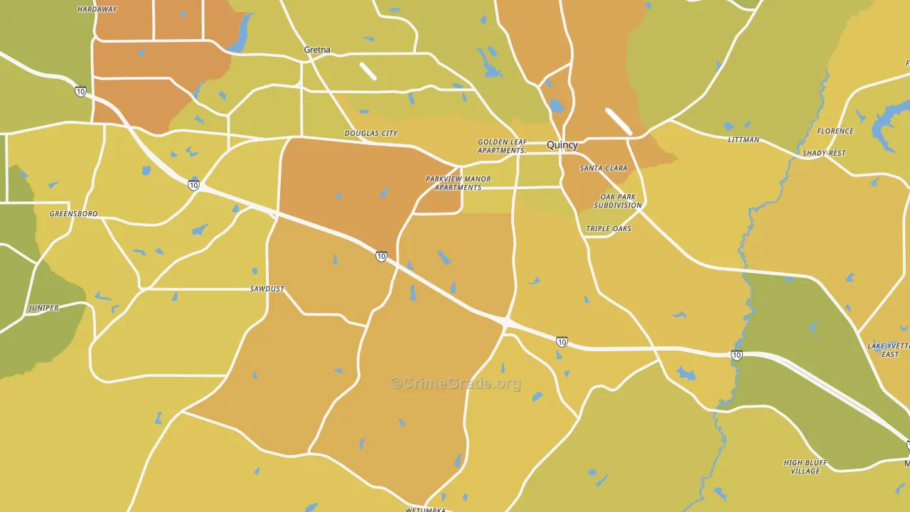 32351, FL Map of Vehicle Theft Rates
