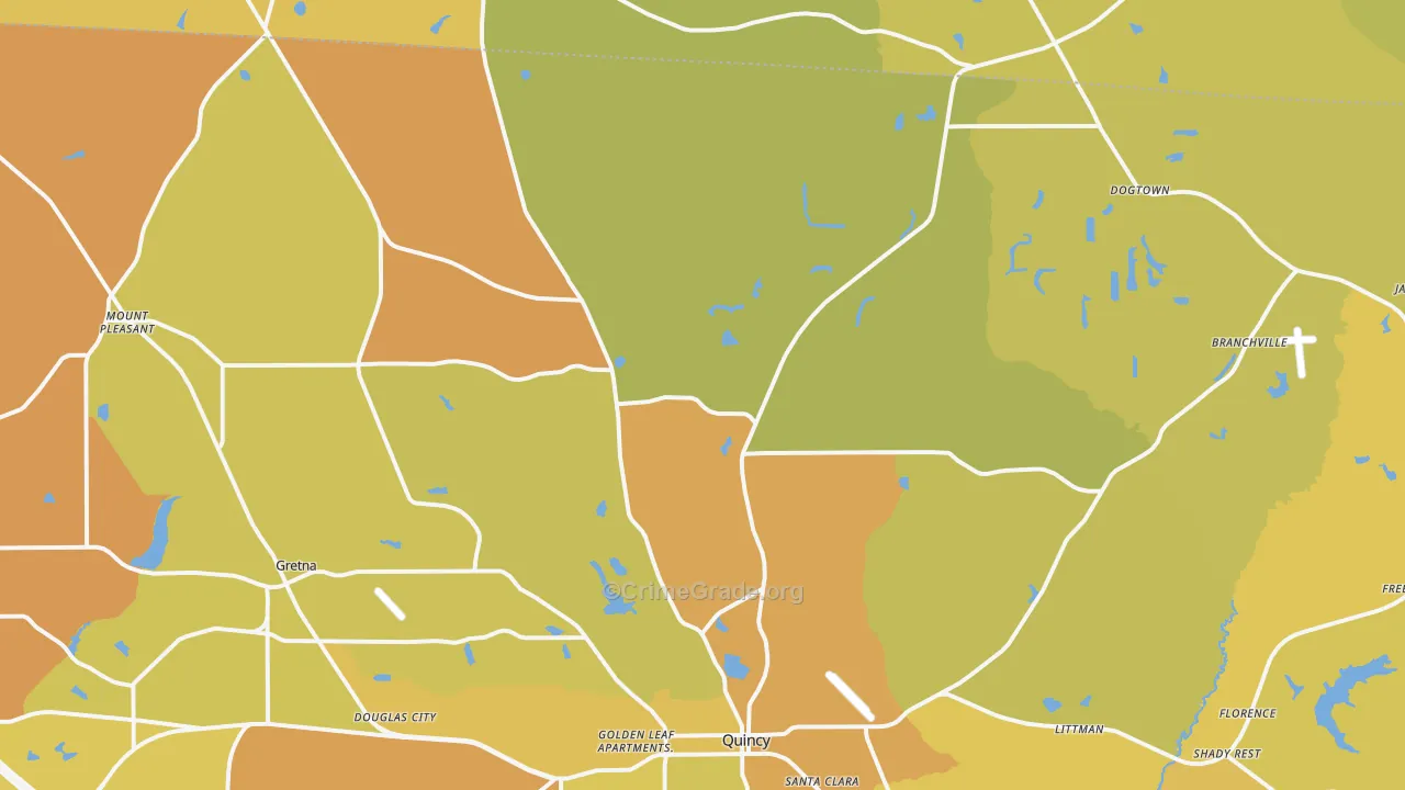32352, FL Map of Vehicle Theft Rates