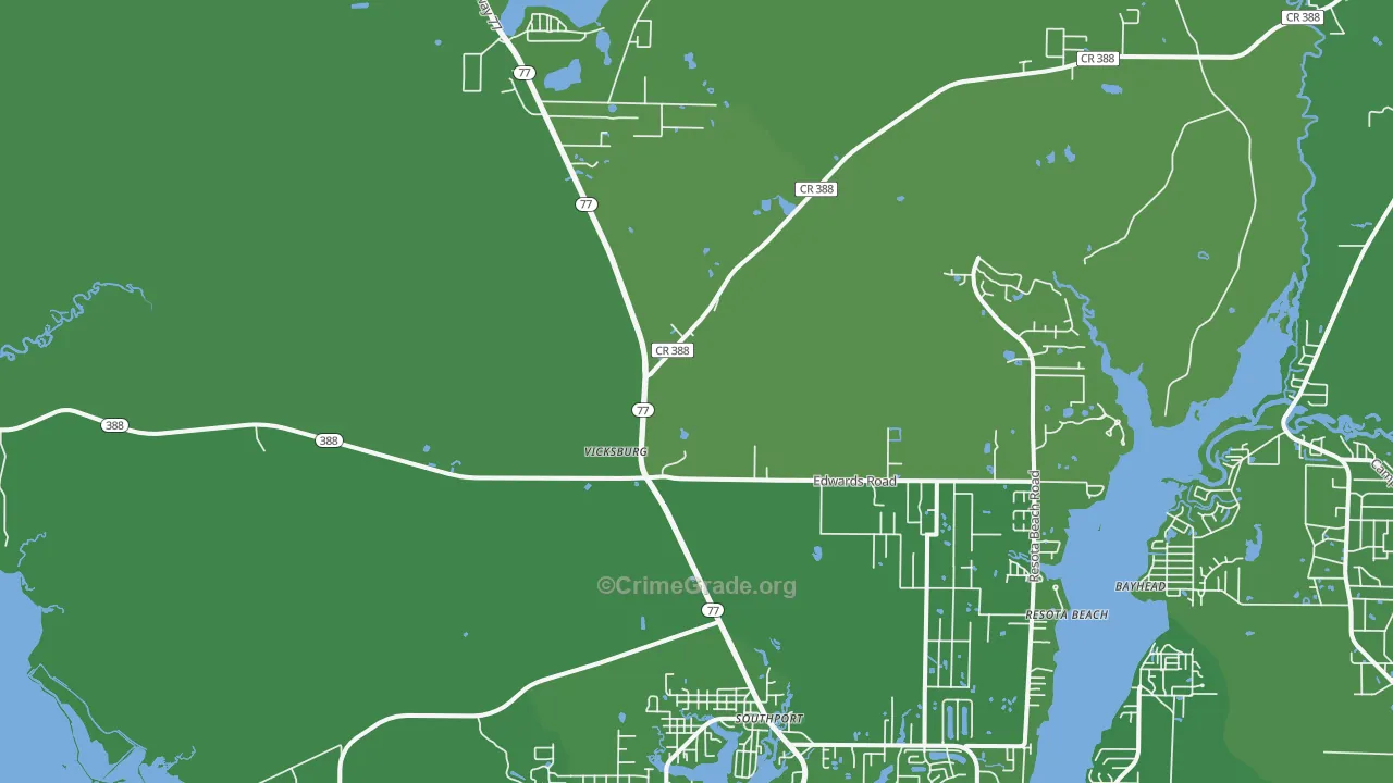 32409, FL Map of Vehicle Theft Rates