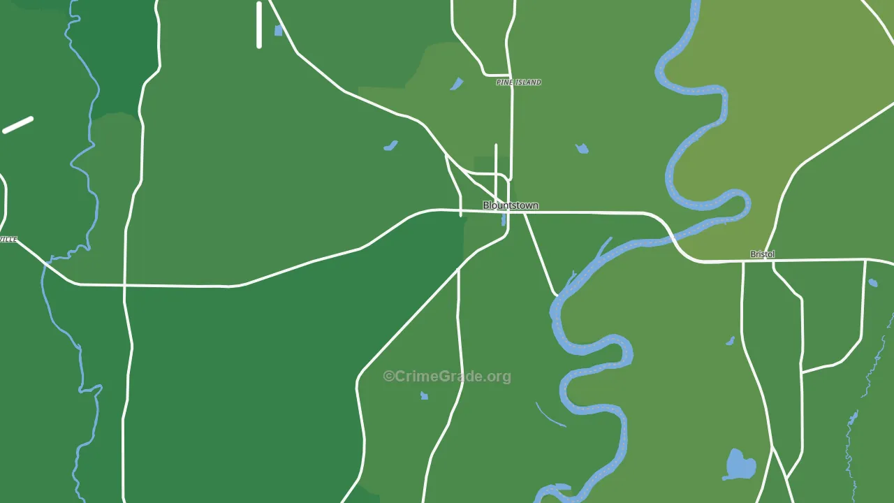 32424, FL Map of Vehicle Theft Rates