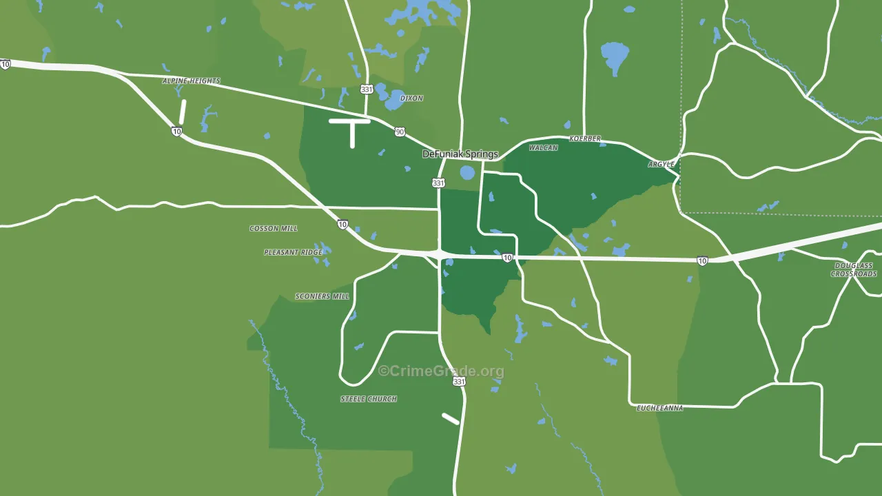 32435, FL Map of Vehicle Theft Rates