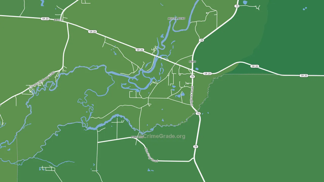 32437, FL Map of Vehicle Theft Rates