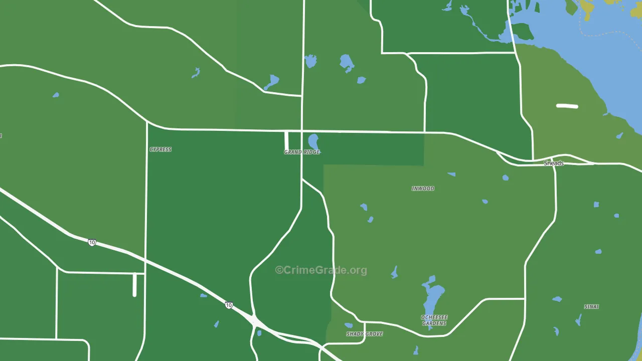 32442, FL Map of Vehicle Theft Rates