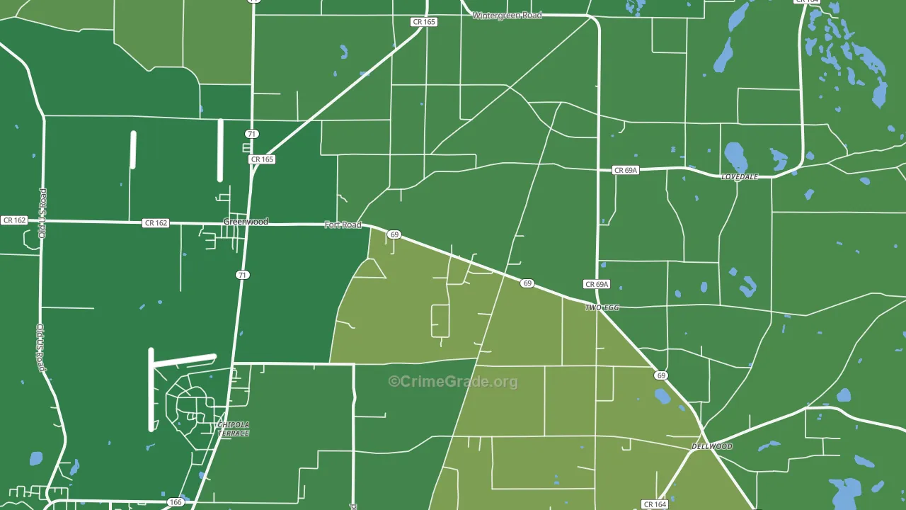 32443, FL Map of Vehicle Theft Rates