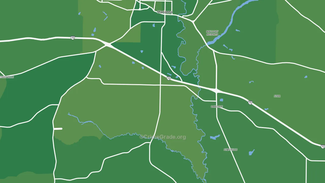 32448, FL Map of Vehicle Theft Rates