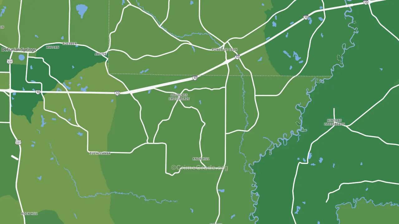 32455, FL Map of Vehicle Theft Rates