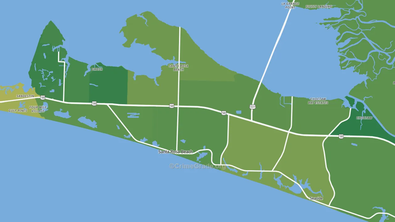 32459, FL Map of Vehicle Theft Rates
