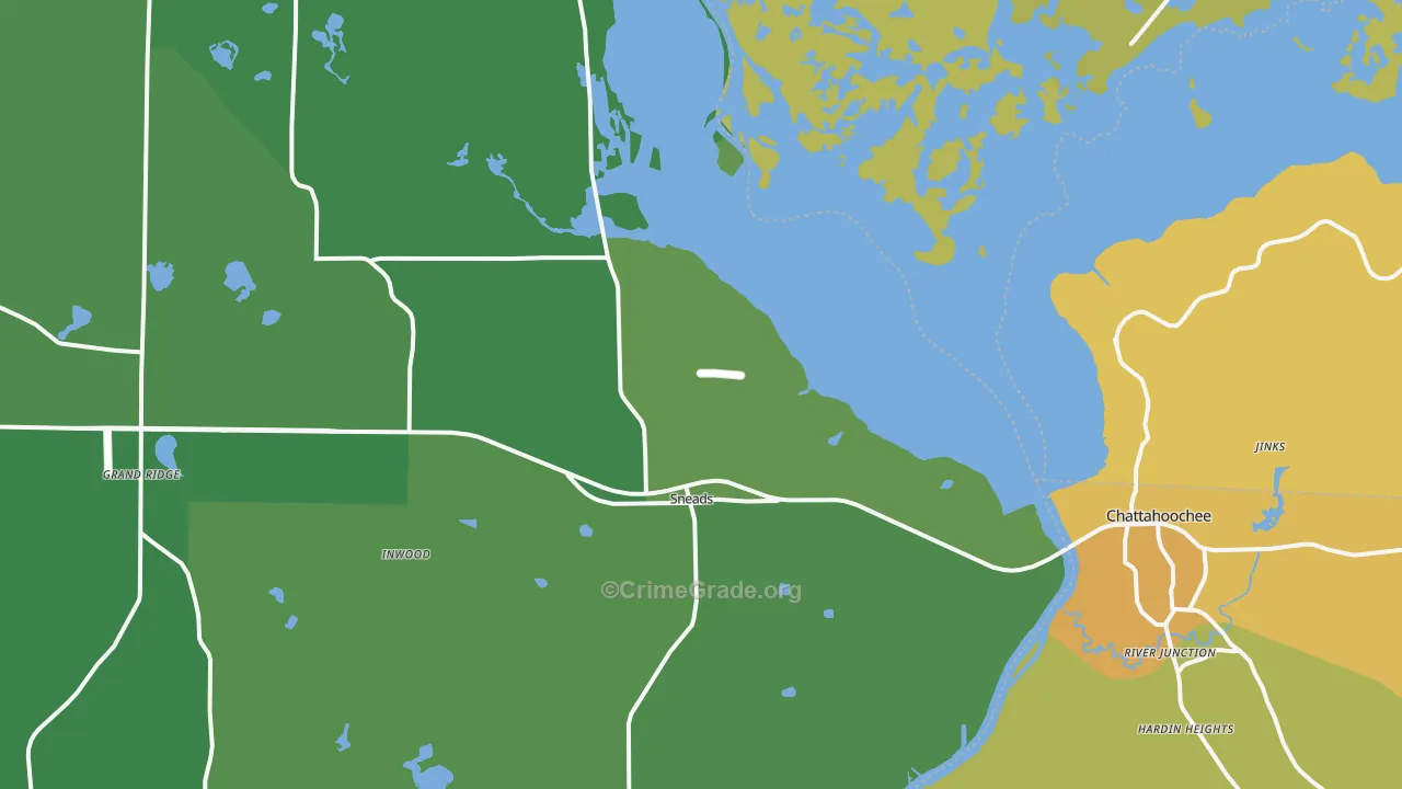 32460, FL Map of Vehicle Theft Rates
