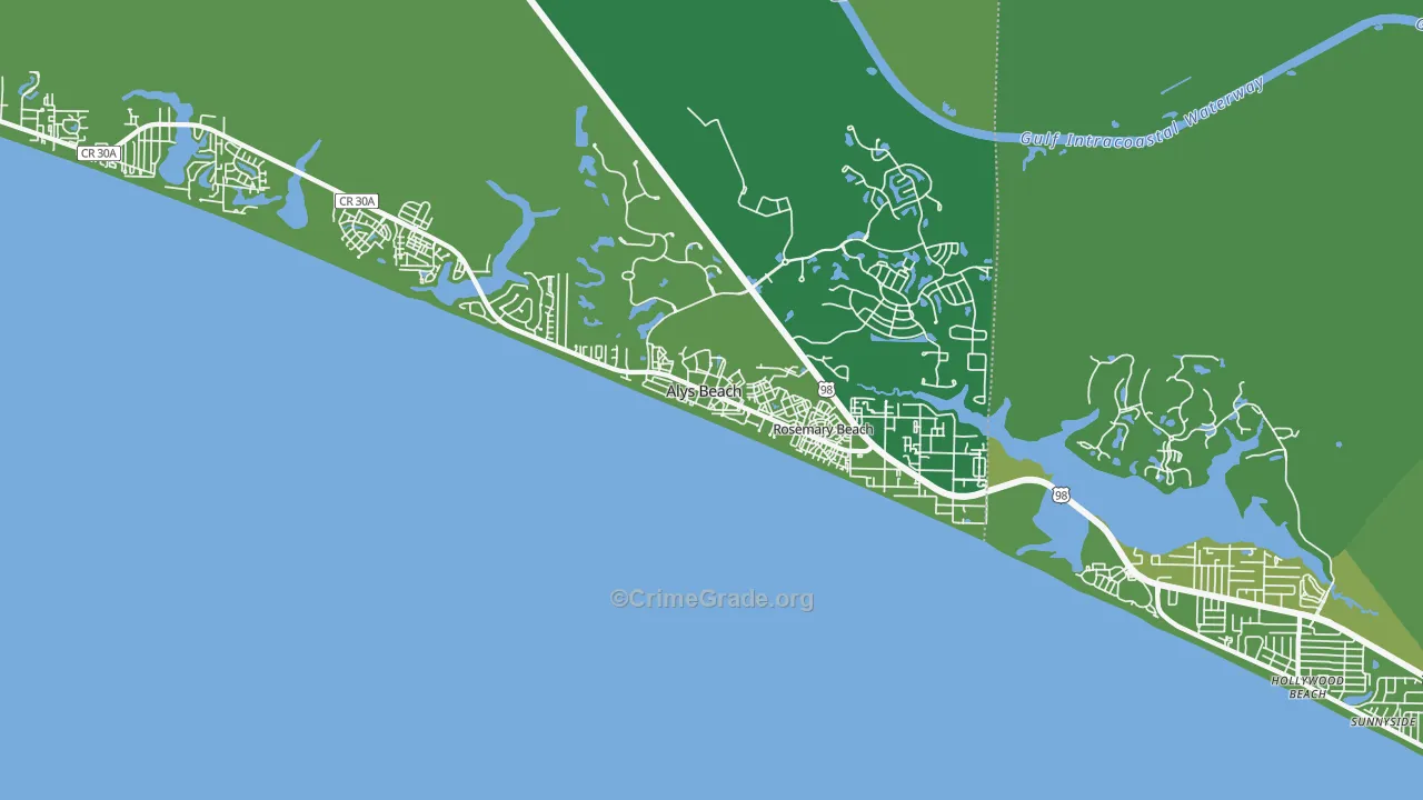 32461, FL Map of Vehicle Theft Rates