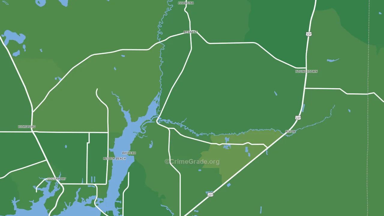 32466, FL Map of Vehicle Theft Rates