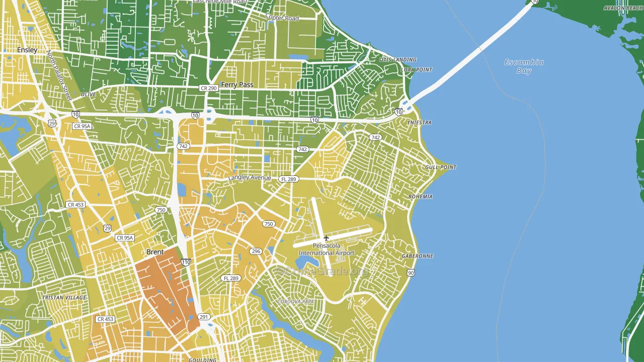 32504, FL Map of Vehicle Theft Rates
