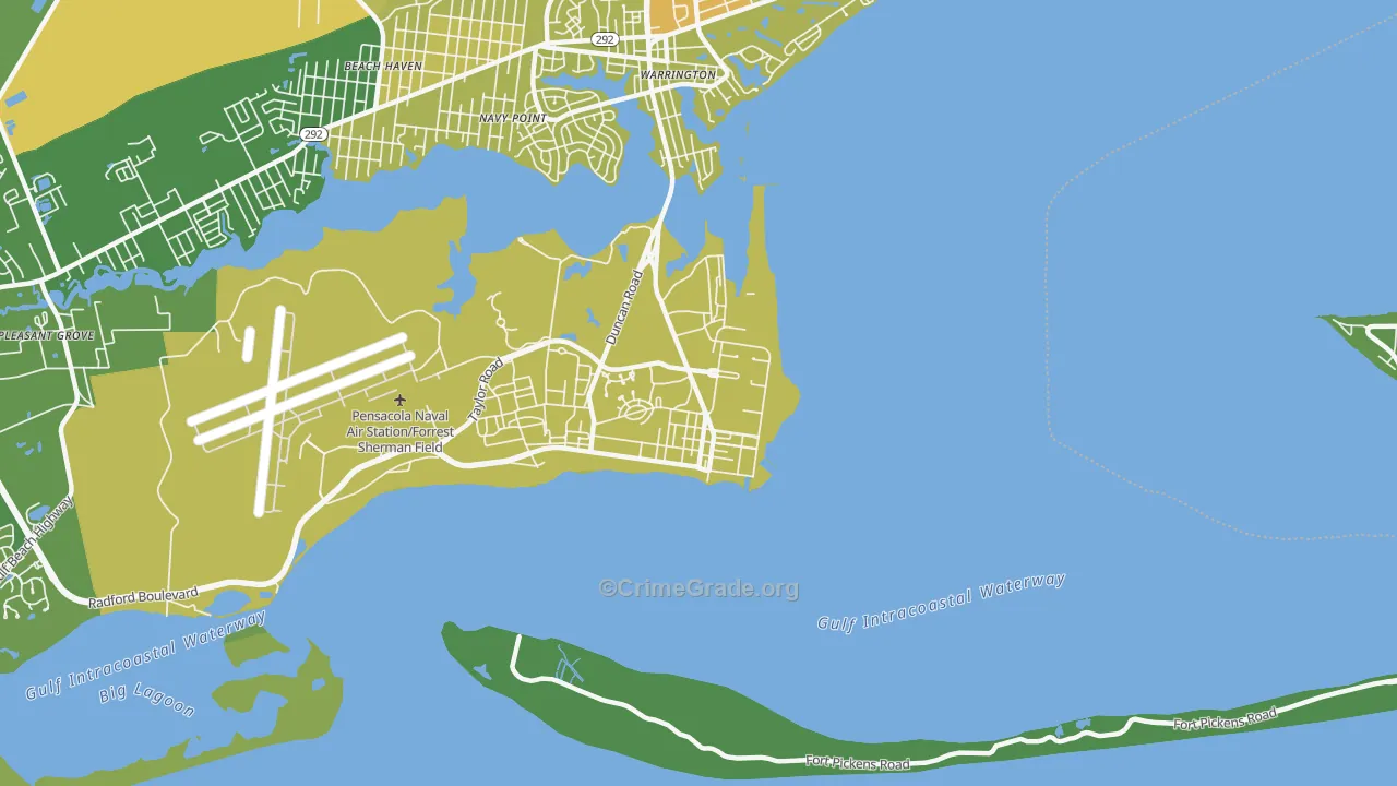 32508, FL Map of Vehicle Theft Rates