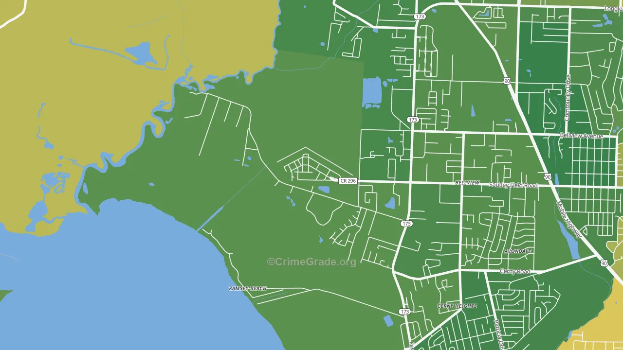 32509, FL Map of Vehicle Theft Rates