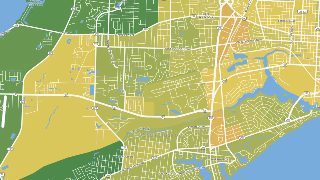 32511, FL Map of Vehicle Theft Rates