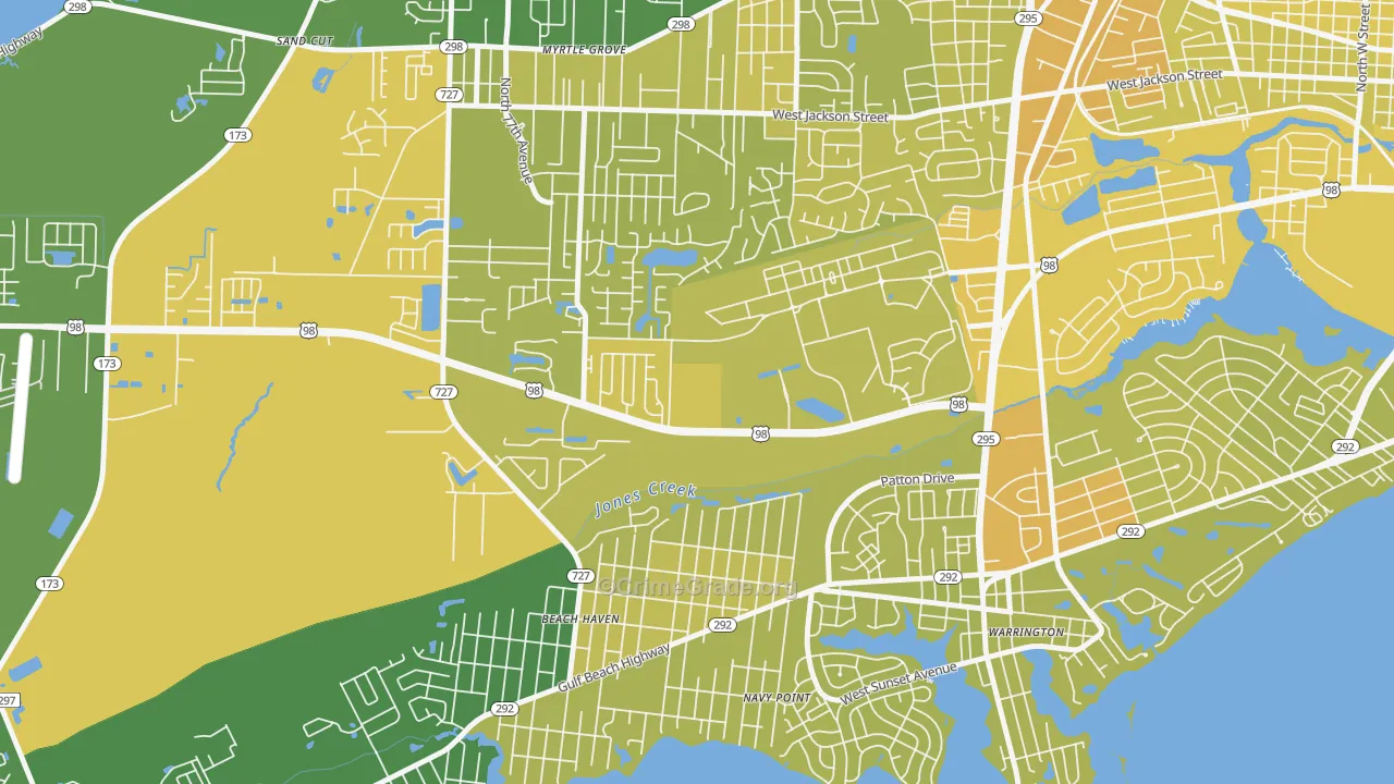 32512, FL Map of Vehicle Theft Rates