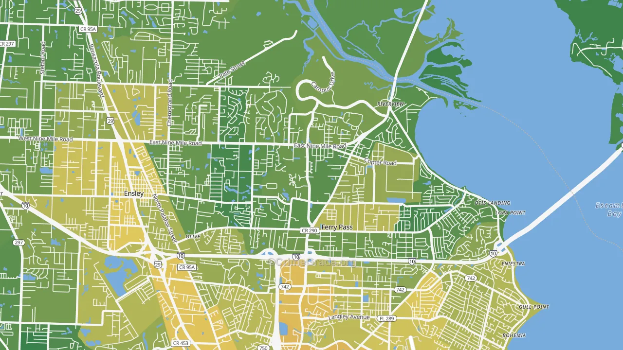 32514, FL Map of Vehicle Theft Rates