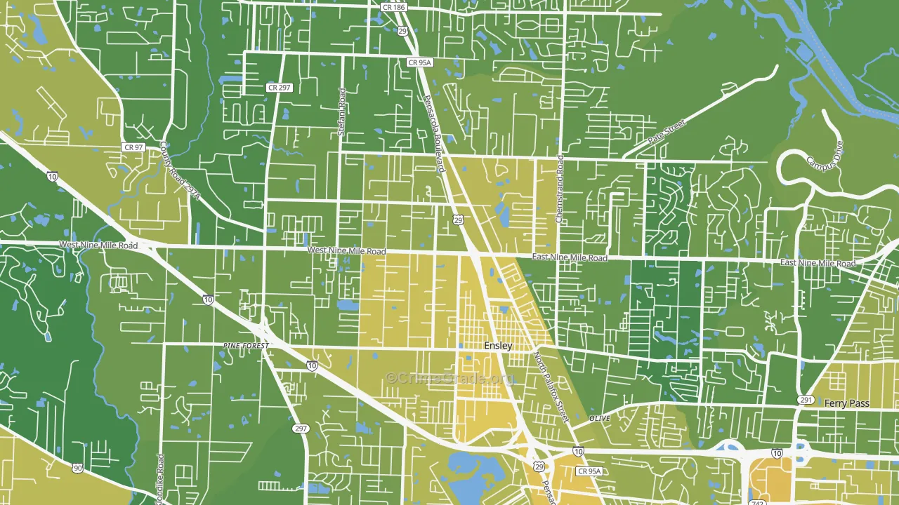 32534, FL Map of Vehicle Theft Rates