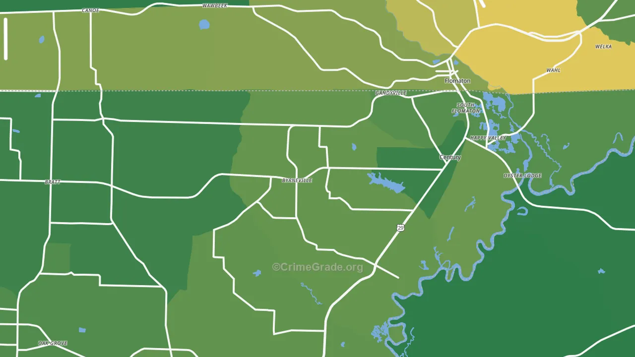 32535, FL Map of Vehicle Theft Rates